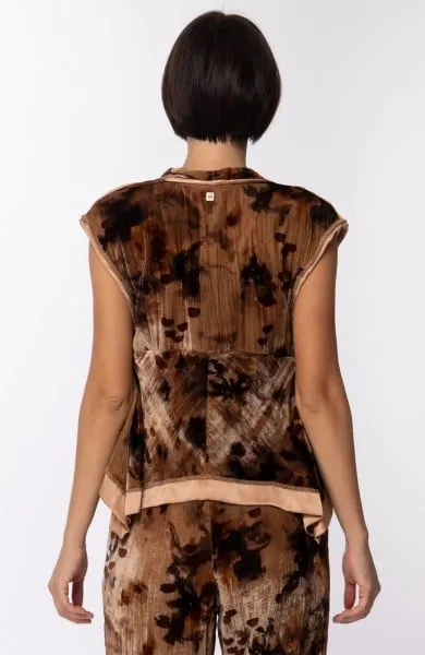 Top gilet in velluto Biscotto