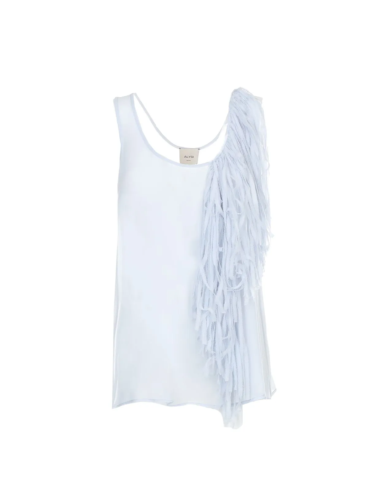 TOP LEGGERO AZZURRO IN GEORGETTE DI SETA