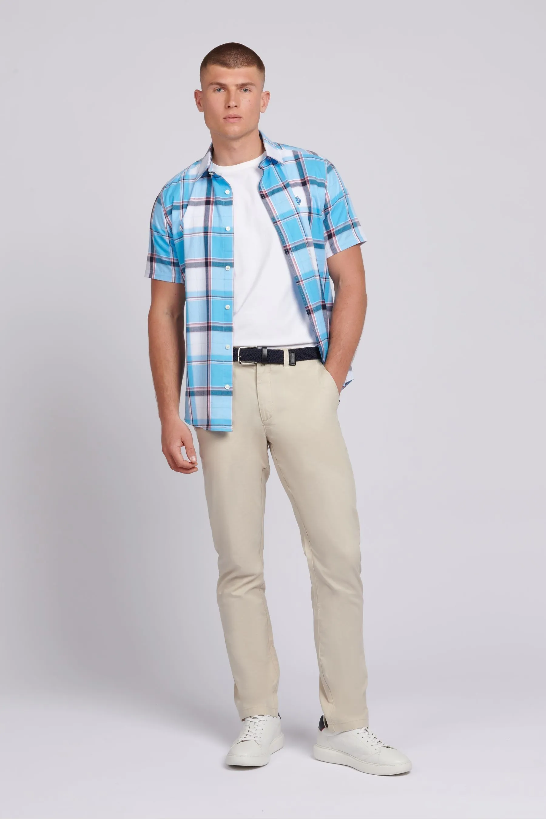 U.S. Polo Assn. Uomo - Blend Pantaloni chino in lino