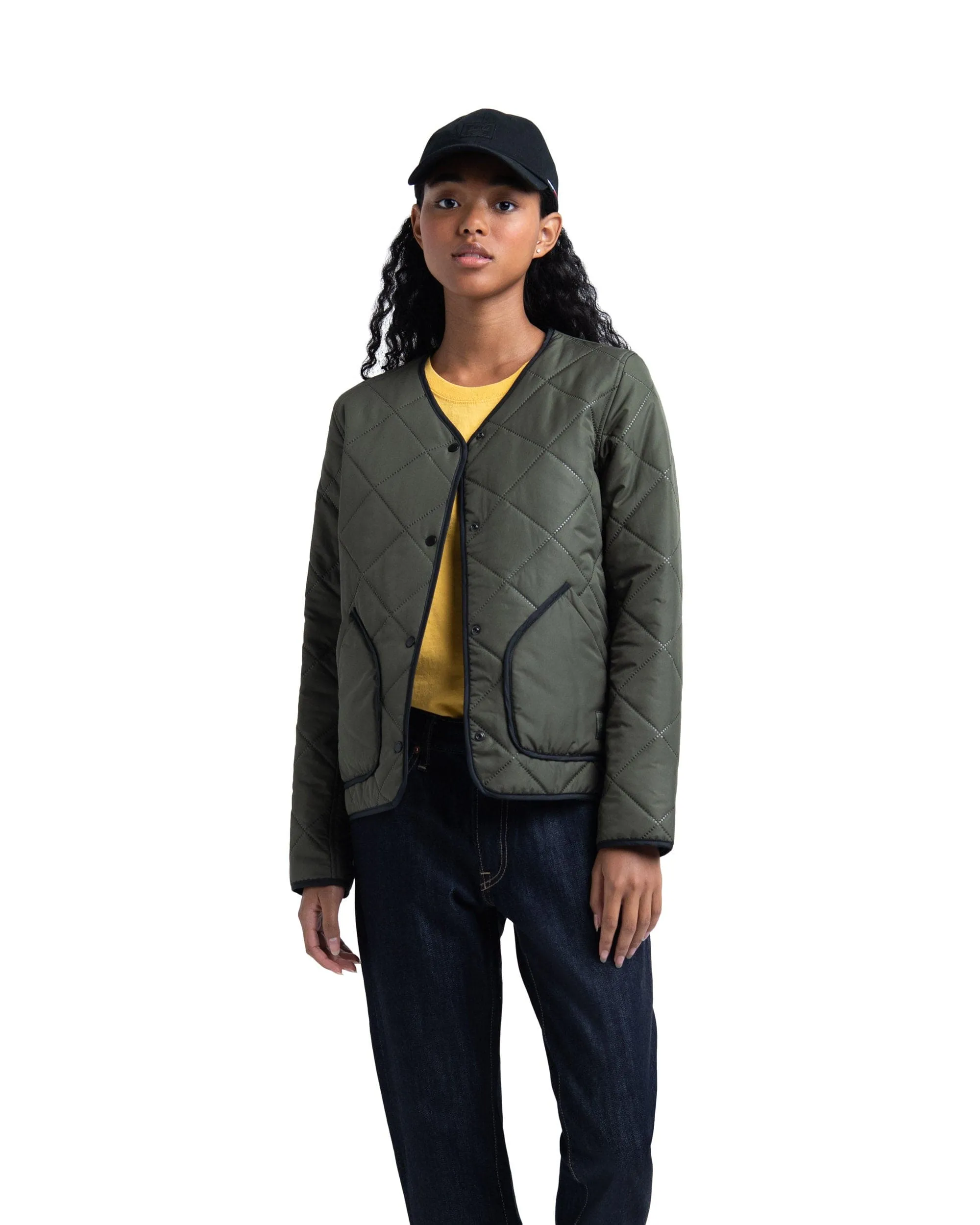 Womens Sonic Quilted Jacket Dark Olive