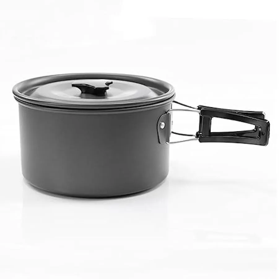 Xptieeck Set di pentole da portatili pieghevoli con pentola e padella da con borsa per il trasporto, per all’aperto, in spalla, 