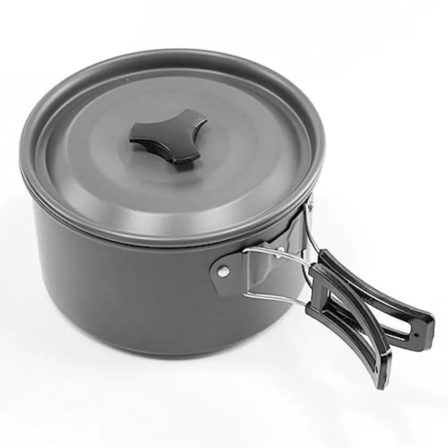 Xptieeck Set di pentole da portatili pieghevoli con pentola e padella da con borsa per il trasporto, per all’aperto, in spalla, 