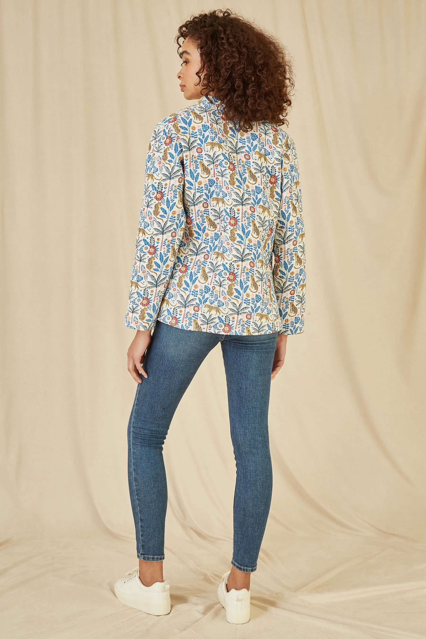Yumi Floreale Stampa - Giacca trapuntata in cotone double-face    
