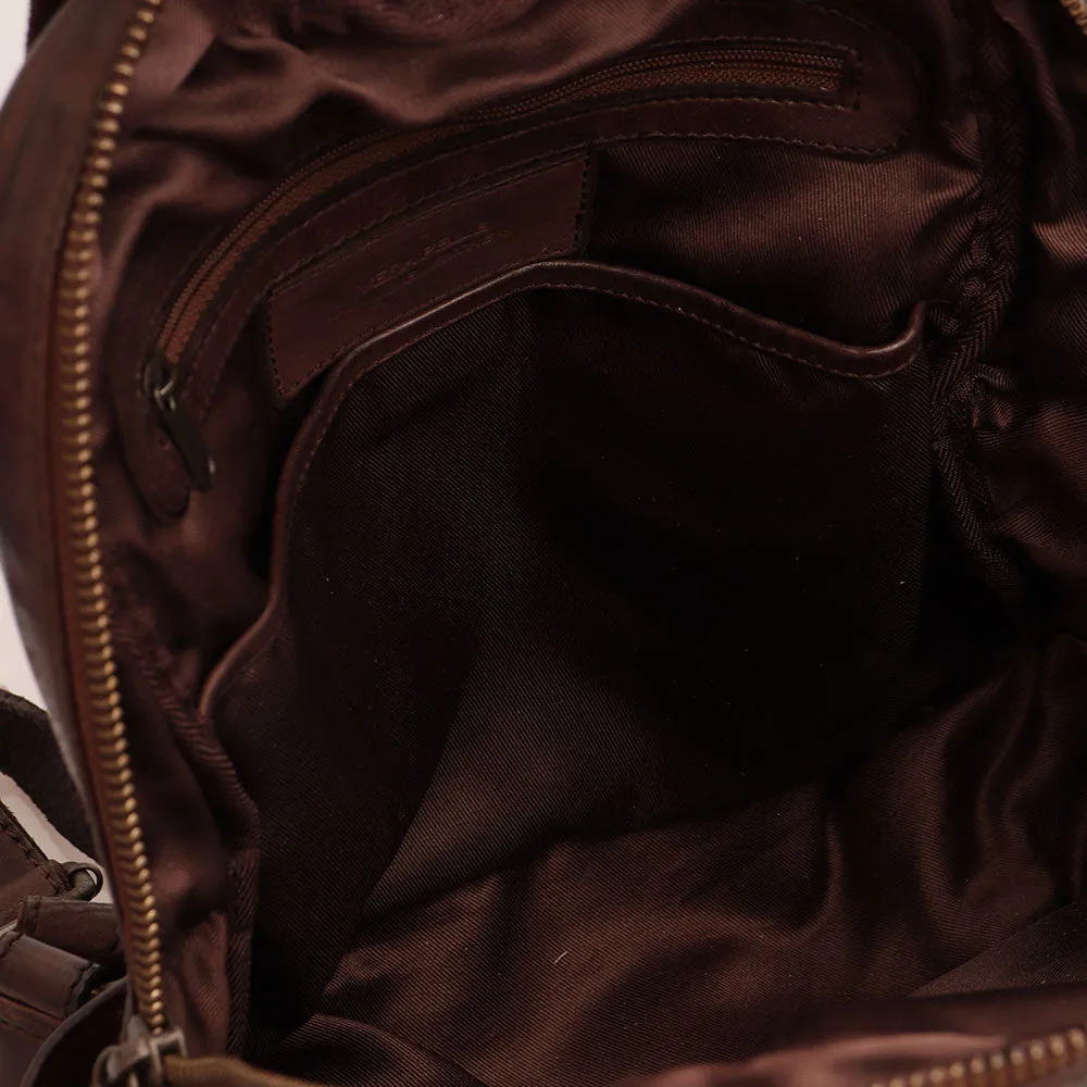 Zaino Donna GIANNI CONTI in Pelle Liscia Marrone