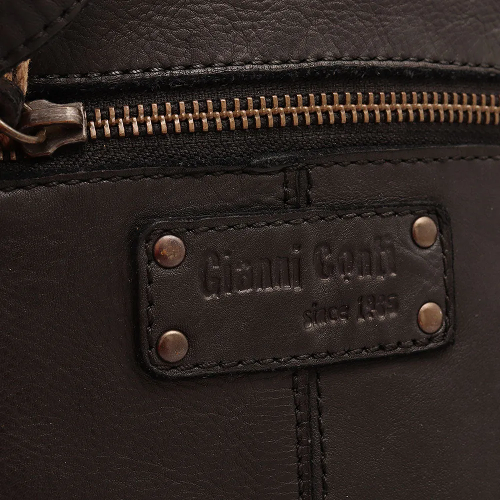 Zaino Donna GIANNI CONTI in Pelle Liscia Nera
