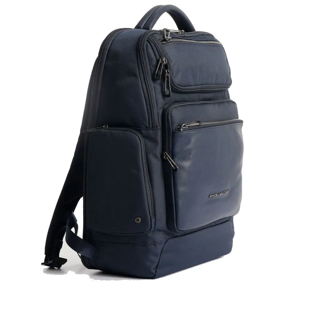 Zaino PIQUADRO Porta Pc 15,6 Collezione Macbeth Pelle e Tessuto Blu - CA5317S115