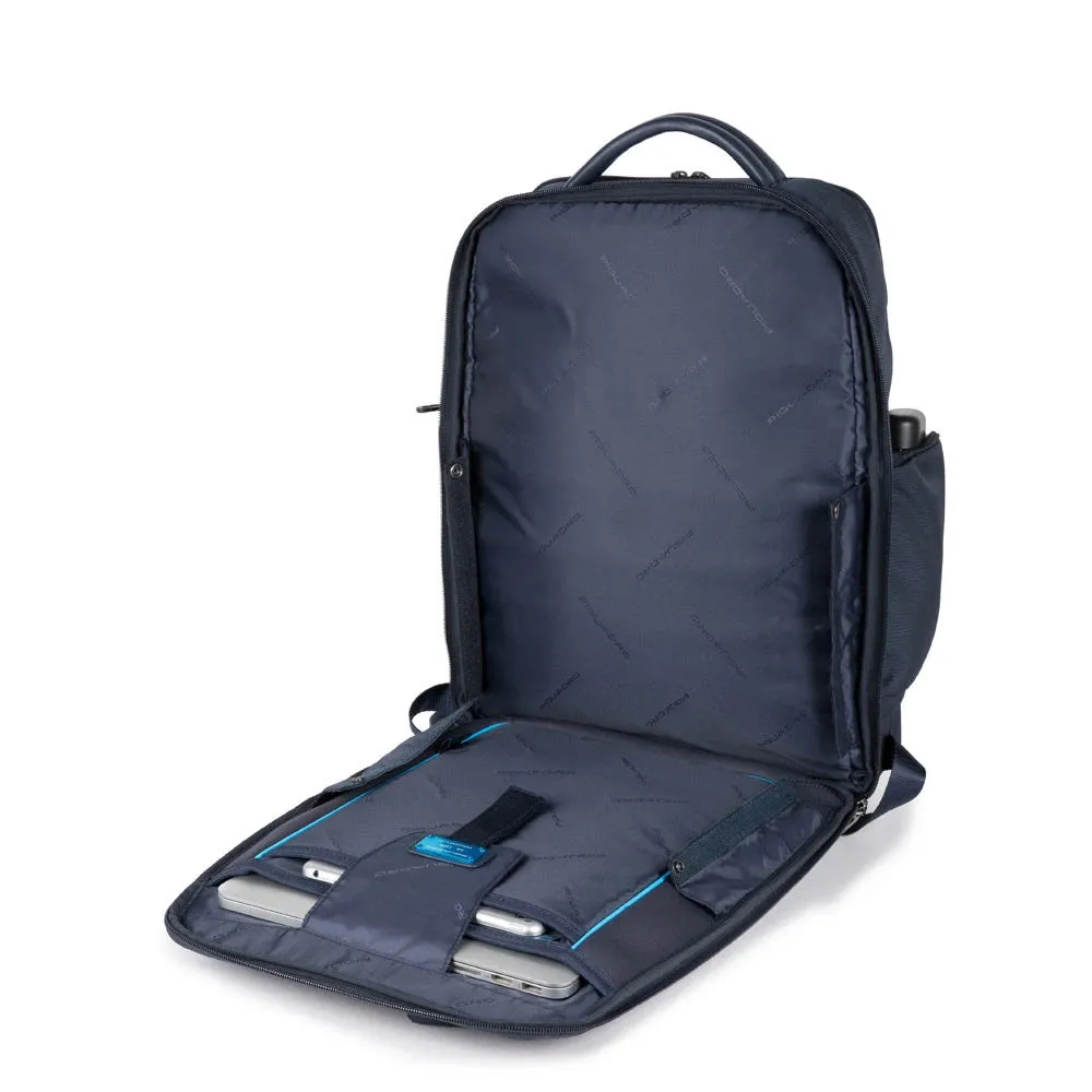 Zaino PIQUADRO Porta Pc 15,6 Collezione Macbeth Pelle e Tessuto Blu - CA5317S115