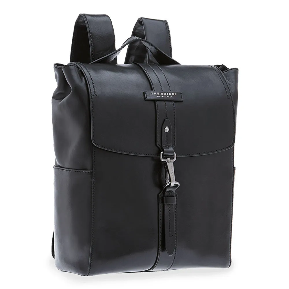 Zaino Uomo Porta Pc THE BRIDGE in Pelle Nera linea Kallio