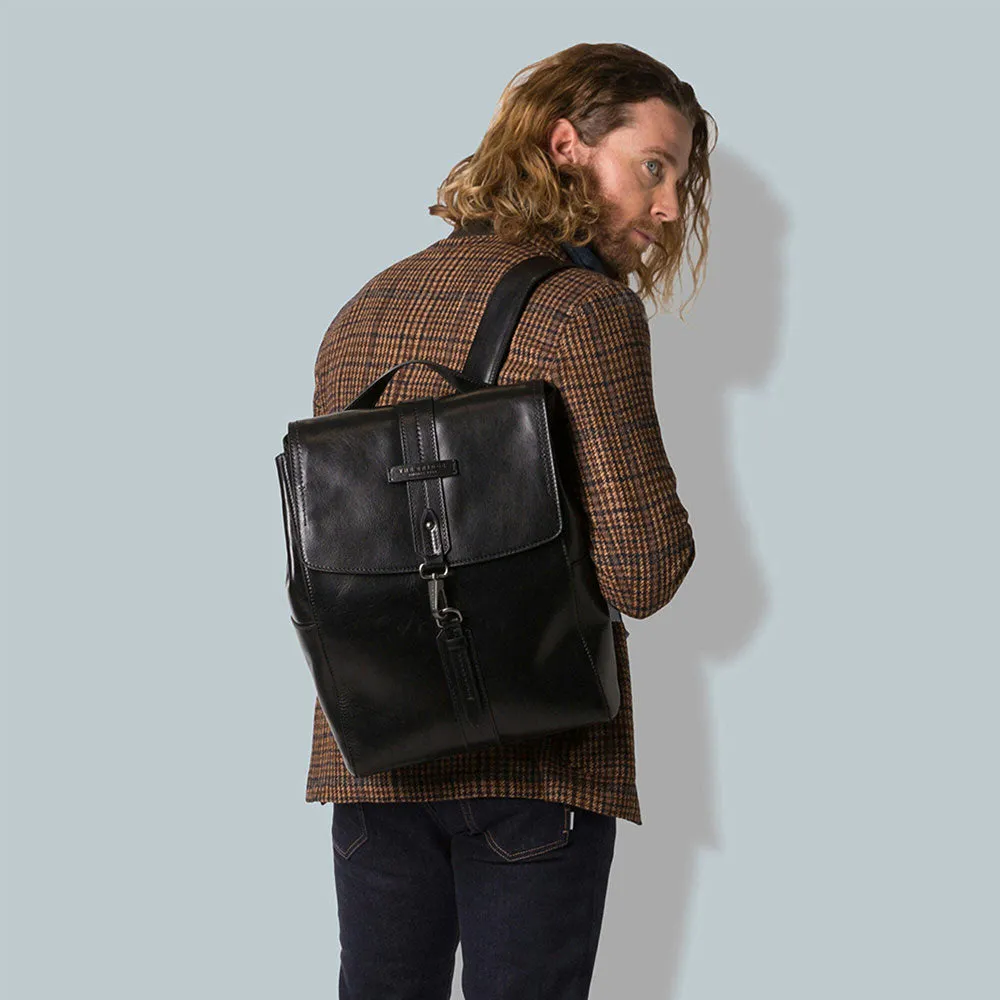 Zaino Uomo Porta Pc THE BRIDGE in Pelle Nera linea Kallio